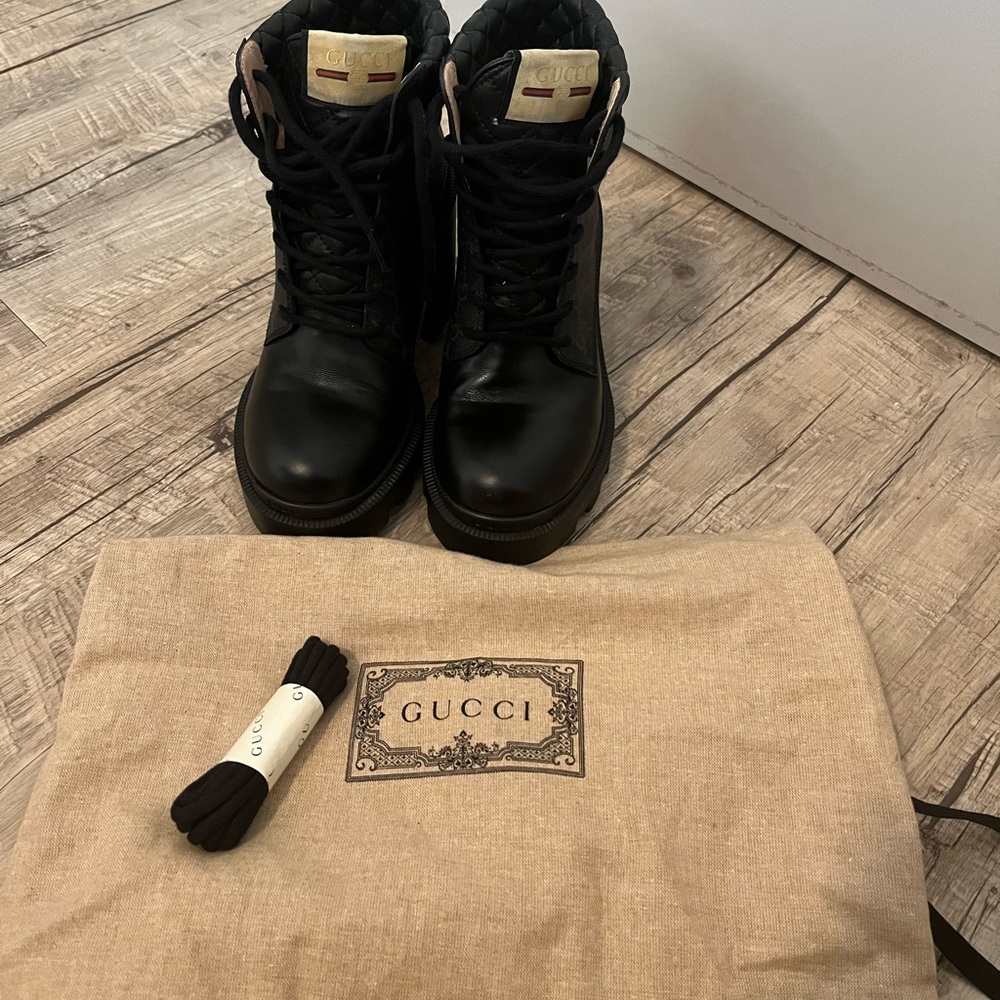 Gucci supreme canvas ankle boots